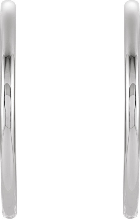 14K White Gold Hinged 38 mm Hoop Earrings