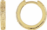 14K Yellow Hinged 13.5 mm Hoop Earrings