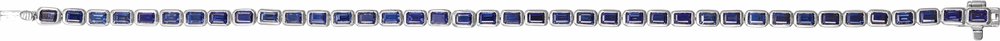 14K White Lab-Grown Blue Sapphire Line 7" Bracelet