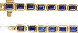 14K Yellow Gold Lab-Grown Blue Sapphire Line 7" Bracelet