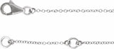 Sterling Silver Imitation Cubic Zirconia Double Sideways Cross 16-18" Necklace