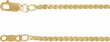14K Yellow Gold 1.7 mm Serpentine 7" Chain