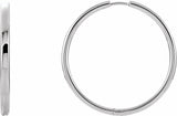 14K White Hinged 24 mm Hoop Earrings