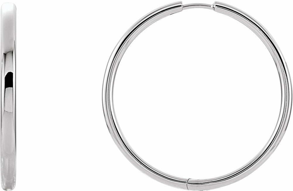 Sterling Silver Hinged 24 mm Hoop Earrings