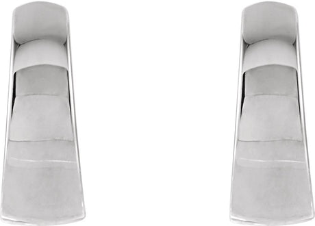 14K White Gold Hinged 10.25 mm Hoop Earrings