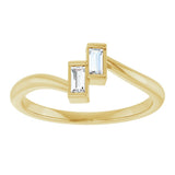 14K Yellow Gold 1/8 CTW Natural Diamond Two Stone Ring