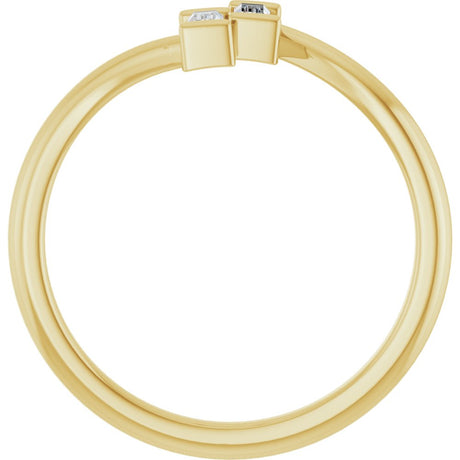 14K Yellow Gold 1/8 CTW Natural Diamond Two Stone Ring