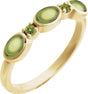 14K Yellow Gold Natural Peridot & Natural Peridot Stackable Ring