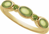 14K Yellow Gold Natural Peridot & Natural Peridot Stackable Ring