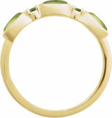 14K Yellow Gold Natural Peridot & Natural Peridot Stackable Ring