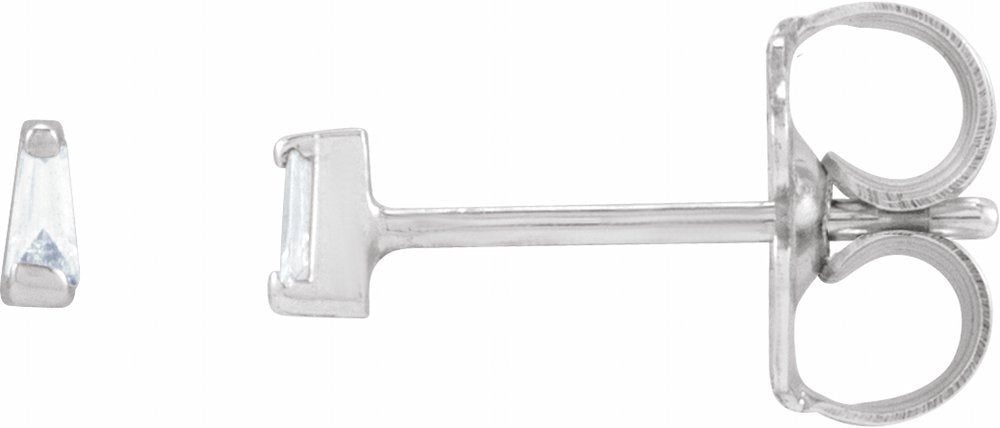 14K White .02 CTW Natural Diamond Channel-Set Earrings