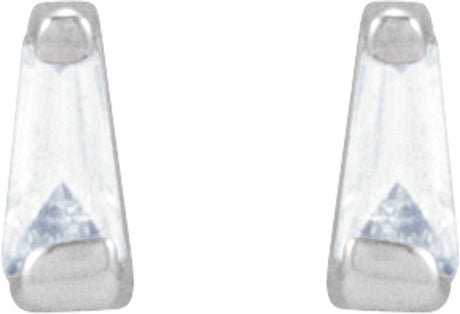 14K White .02 CTW Natural Diamond Channel-Set Earrings