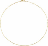 14K Yellow Gold 1.9 mm Heart 18" Chain