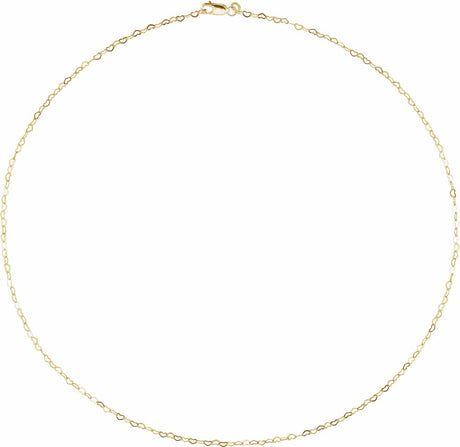 14K Yellow Gold 1.9 mm Heart 18" Chain