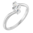 14K White Gold 1/8 CTW Natural Diamond Two Stone Ring