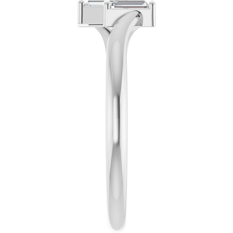 14K White Gold 1/8 CTW Natural Diamond Two Stone Ring