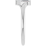 14K White Gold 1/8 CTW Natural Diamond Two Stone Ring