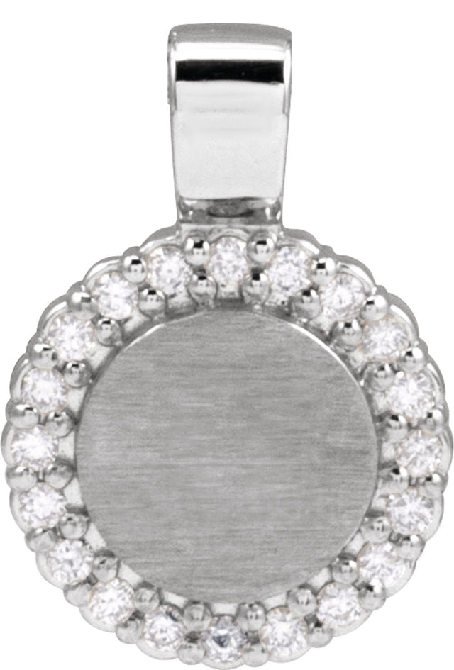 14K White Gold 1/8 CTW Natural Diamond Pendant