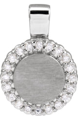 14K White Gold 1/8 CTW Natural Diamond Pendant