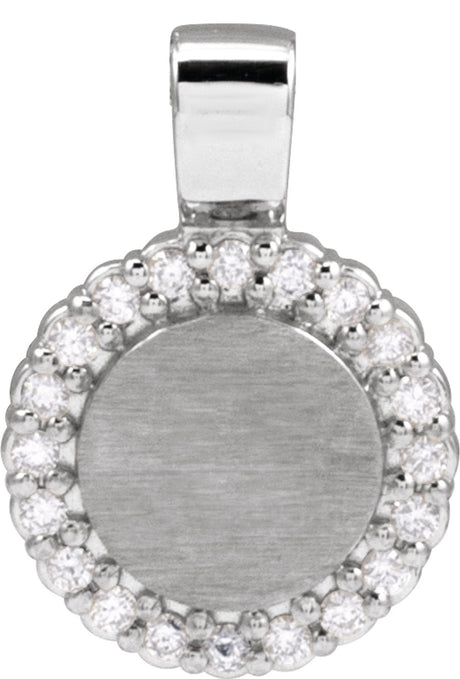 14K White Gold 1/8 CTW Natural Diamond Pendant