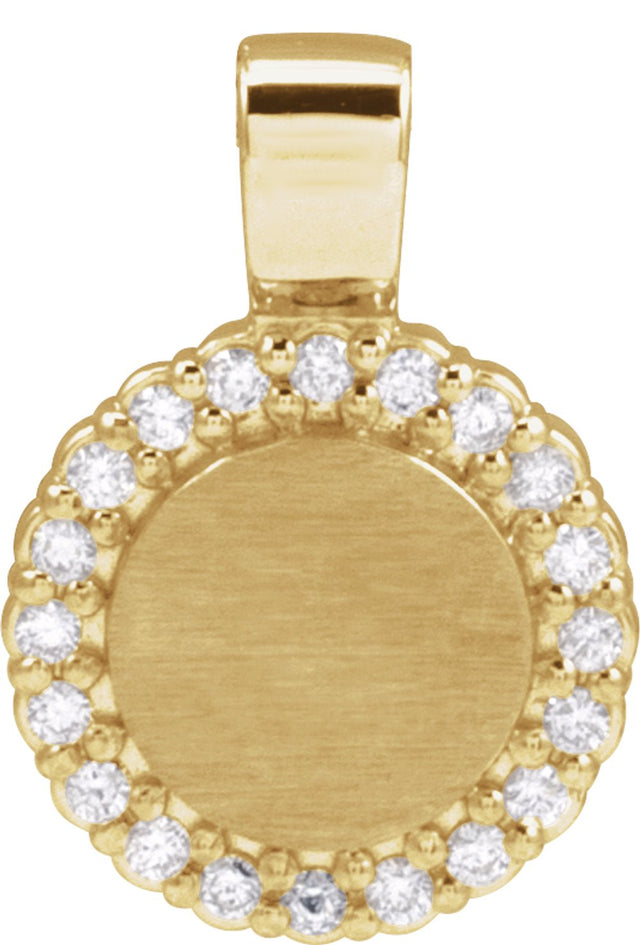 14K Yellow 1/8 CTW Natural Diamond Pendant