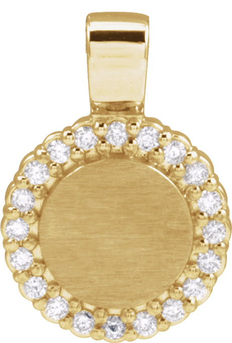 14K Yellow 1/8 CTW Natural Diamond Pendant