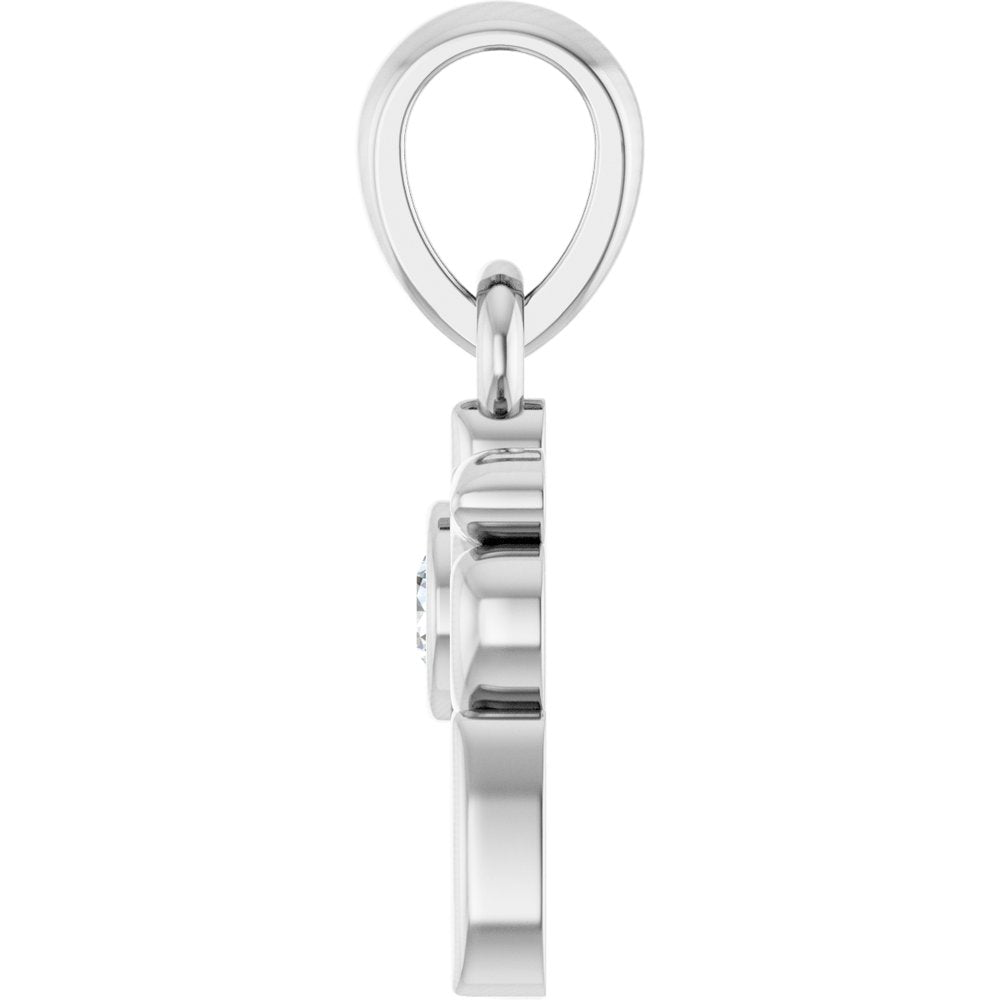 Sterling Silver .03 CT Natural Diamond Dog Mom Pendant