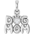 Sterling Silver .03 CT Natural Diamond Dog Mom Pendant 