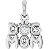 Sterling Silver .03 CT Natural Diamond Dog Mom Pendant 