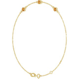 14K Yellow Gold Natural Citrine Bezel-Set 3-Stone 6 1/2-7 1/2" Bracelet