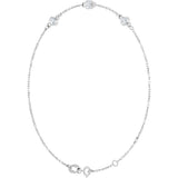 Sterling Silver 1/4 CTW Lab-Grown Diamond Bezel-Set 3-Stone 6 1/2-7 1/2" Bracelet