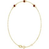 14K Yellow Gold Natural Mozambique Garnet Bezel-Set 3-Stone 6 1/2-7 1/2" Bracelet