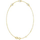 14K Yellow Gold 1/3 CTW Lab-Grown Diamond Bezel-Set Three-Stone 6 1/2-7 1/2" Bracelet