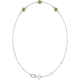 Sterling Silver Natural Peridot Bezel-Set 3-Stone 6 1/2-7 1/2" Bracelet