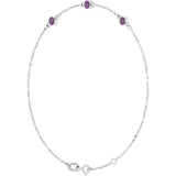 Sterling Silver Lab-Grown Alexandrite 6 1/2-7 1/2" Bracelet