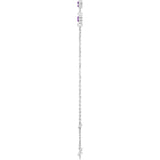 Sterling Silver Natural Amethyst Bezel-Set 3-Stone 6 1/2-7 1/2" Bracelet