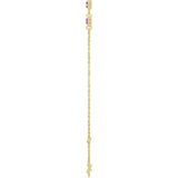 14K Yellow Gold Natural Amethyst Bezel-Set 3-Stone 6 1/2-7 1/2" Bracelet