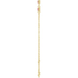 14K Yellow Gold Natural Ruby Bezel-Set 3-Stone 6 1/2-7 1/2" Bracelet