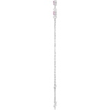 Sterling Silver Natural Pink Tourmaline Bezel-Set 3-Stone 6 1/2-7 1/2" Bracelet