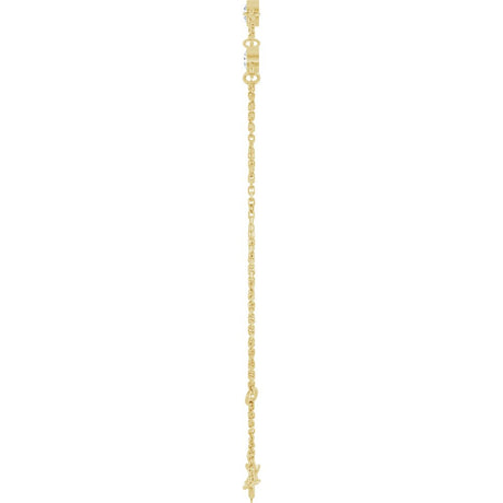 14K Yellow Gold 1/3 CTW Lab-Grown Diamond Bezel-Set 3-Stone 6 1/2-7 1/2" Bracelet