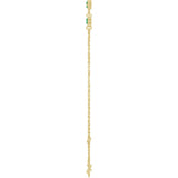 14K Yellow Gold Natural Emerald Bezel-Set 3-Stone 6 1/2-7 1/2" Bracelet