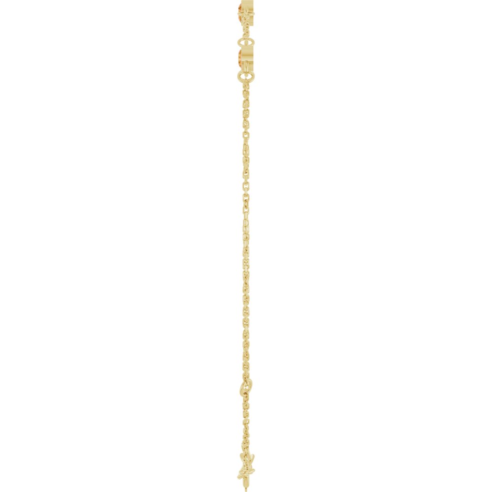 14K Yellow Gold Natural Citrine Bezel-Set 3-Stone 6 1/2-7 1/2" Bracelet