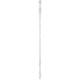 14K White Gold 1/4 CTW Natural Diamond Bezel-Set 3-Stone 6 1/2-7 1/2" Bracelet