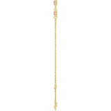 14K Yellow Gold Natural Pink Tourmaline Bezel-Set 3-Stone 6 1/2-7 1/2" Bracelet