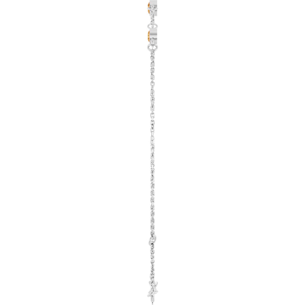 Sterling Silver Natural Citrine Bezel-Set 3-Stone 6 1/2-7 1/2" Bracelet