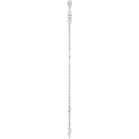 14K White Gold 1/3 CTW Lab-Grown Diamond Bezel-Set 3-Stone 6 1/2-7 1/2" Bracelet