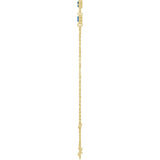 14K Yellow Gold Lab-Grown Blue Sapphire Bezel-Set 3-Stone 6 1/2-7 1/2" Bracelet