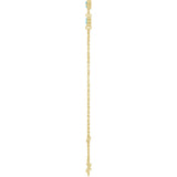 14K Yellow Gold Natural Aquamarine Bezel-Set 3-Stone 6 1/2-7 1/2" Bracelet