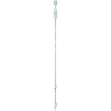 14K White Gold Natural Aquamarine Bezel-Set 3-Stone 6 1/2-7 1/2" Bracelet