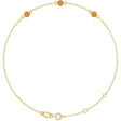 14K Yellow Gold Natural Citrine Bezel-Set 3-Stone 6 1/2-7 1/2" Bracelet